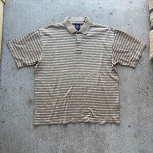 Pebble Beach Golf Course Tan Striped Polo Shirt